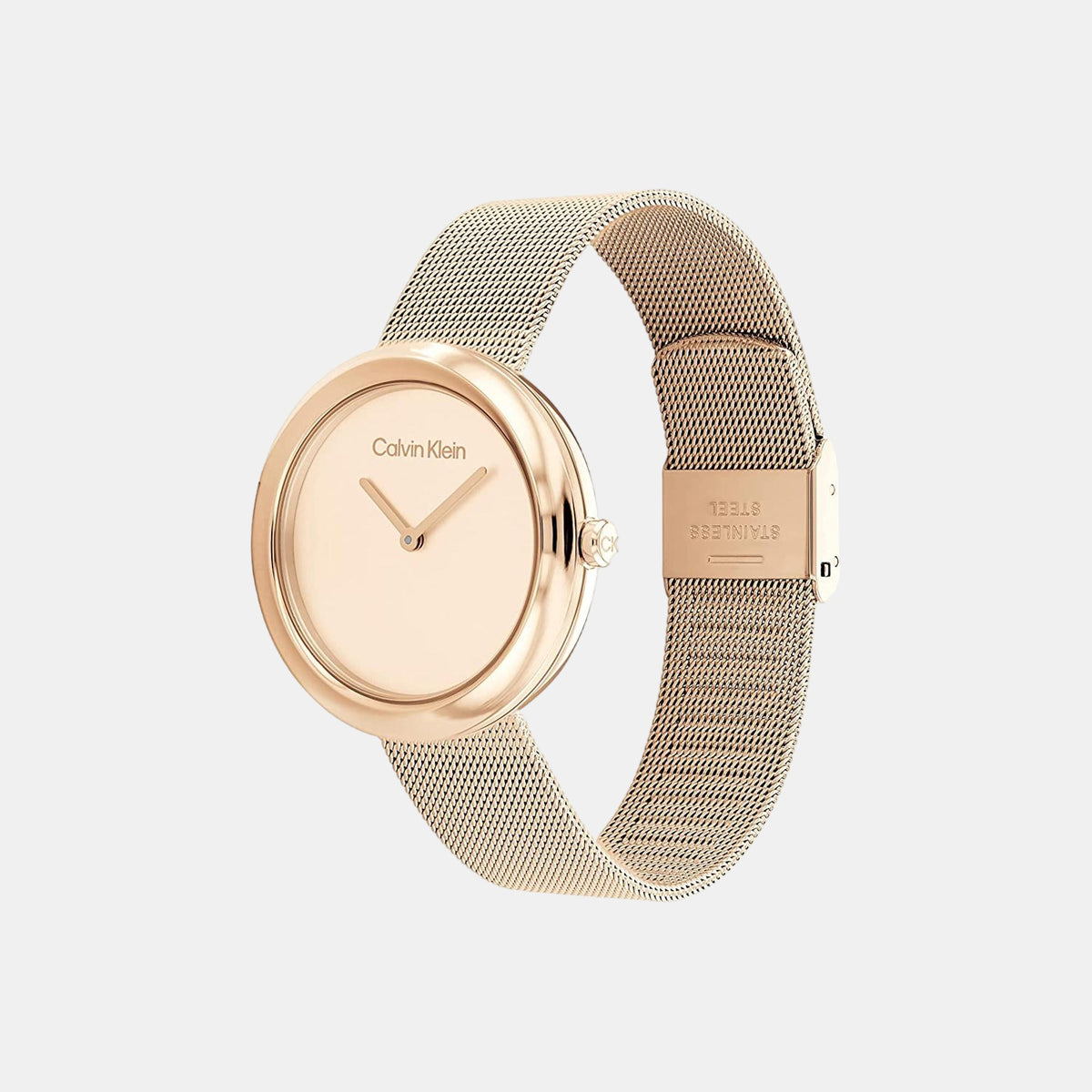 Twisted Bezel Women Quartz Gold Dial Analog Mesh Watch 25200013