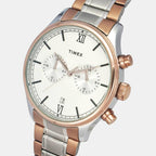 Men Quartz White Dial Chronograph Stainless Steel Watch TWEG19810