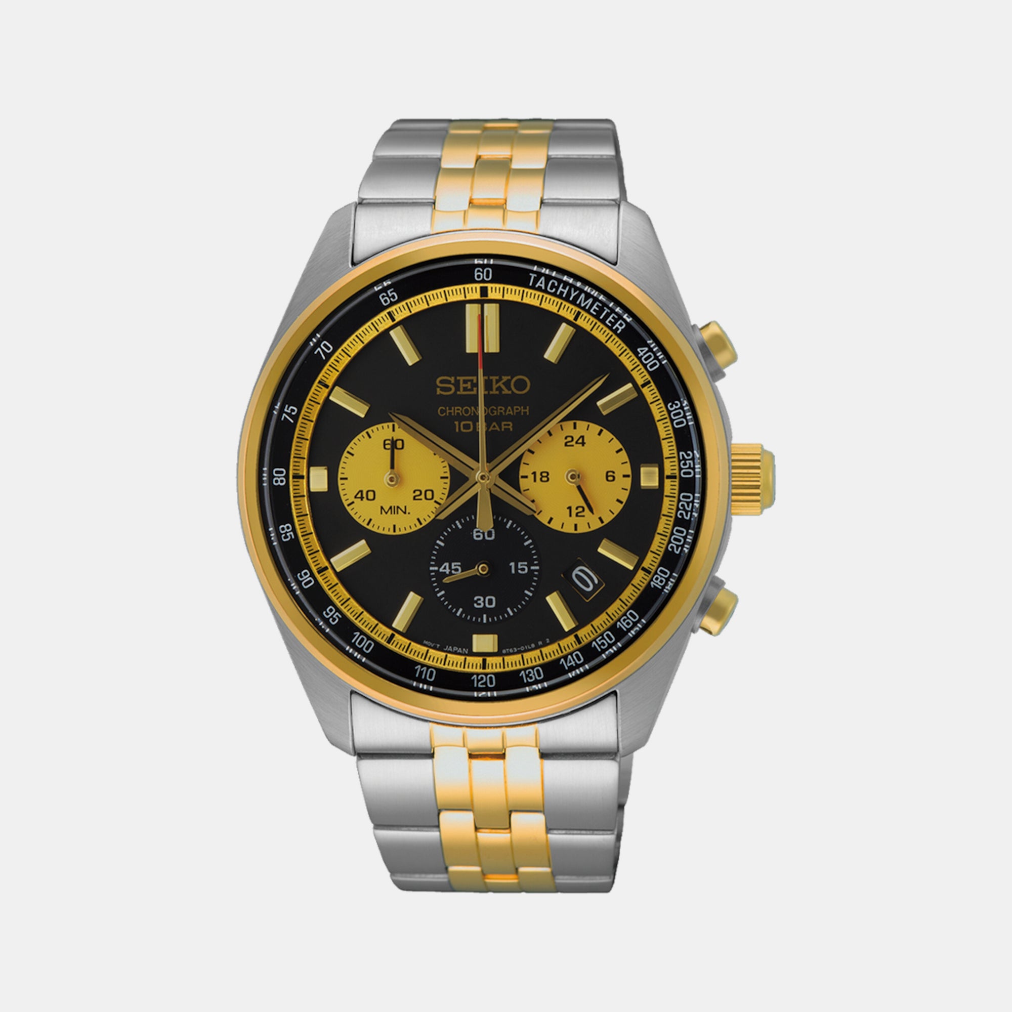 Seiko Round Black Chronograph watch