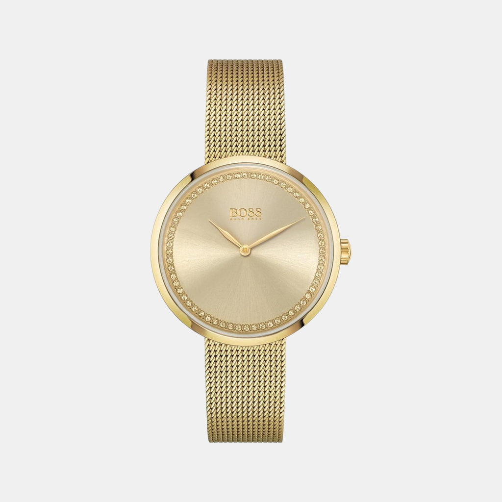 Boss Round Yellow Analog watch