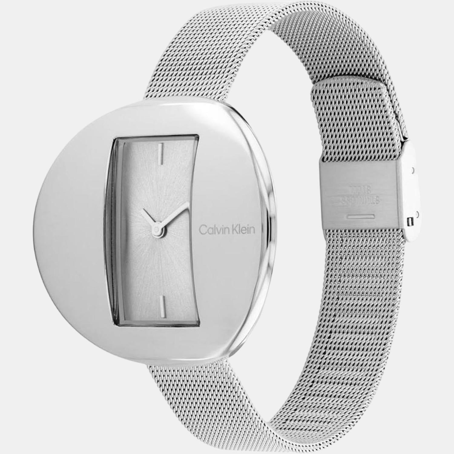 Calvin Klein Women Round Silver watch
