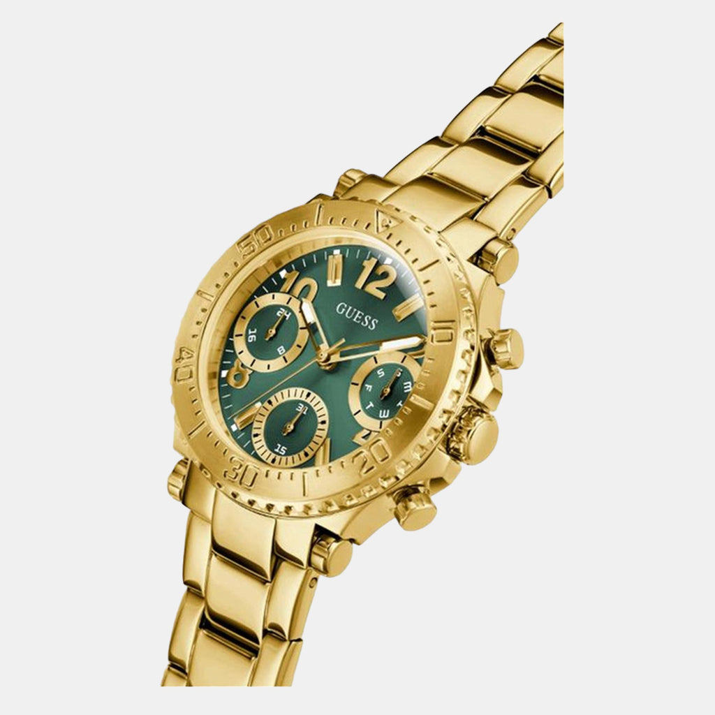 Women Quartz Green Dial Chronograph Stainless Steel Watch GW0465L5