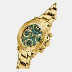 Women Quartz Green Dial Chronograph Stainless Steel Watch GW0465L5