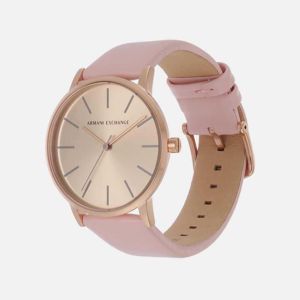 Armani Exchange Women Round Rose Gold watch