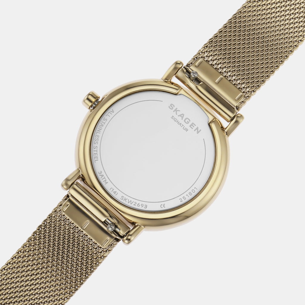 Signatur Lille Women Quartz White Dial Analog Mesh Watch SKW2693