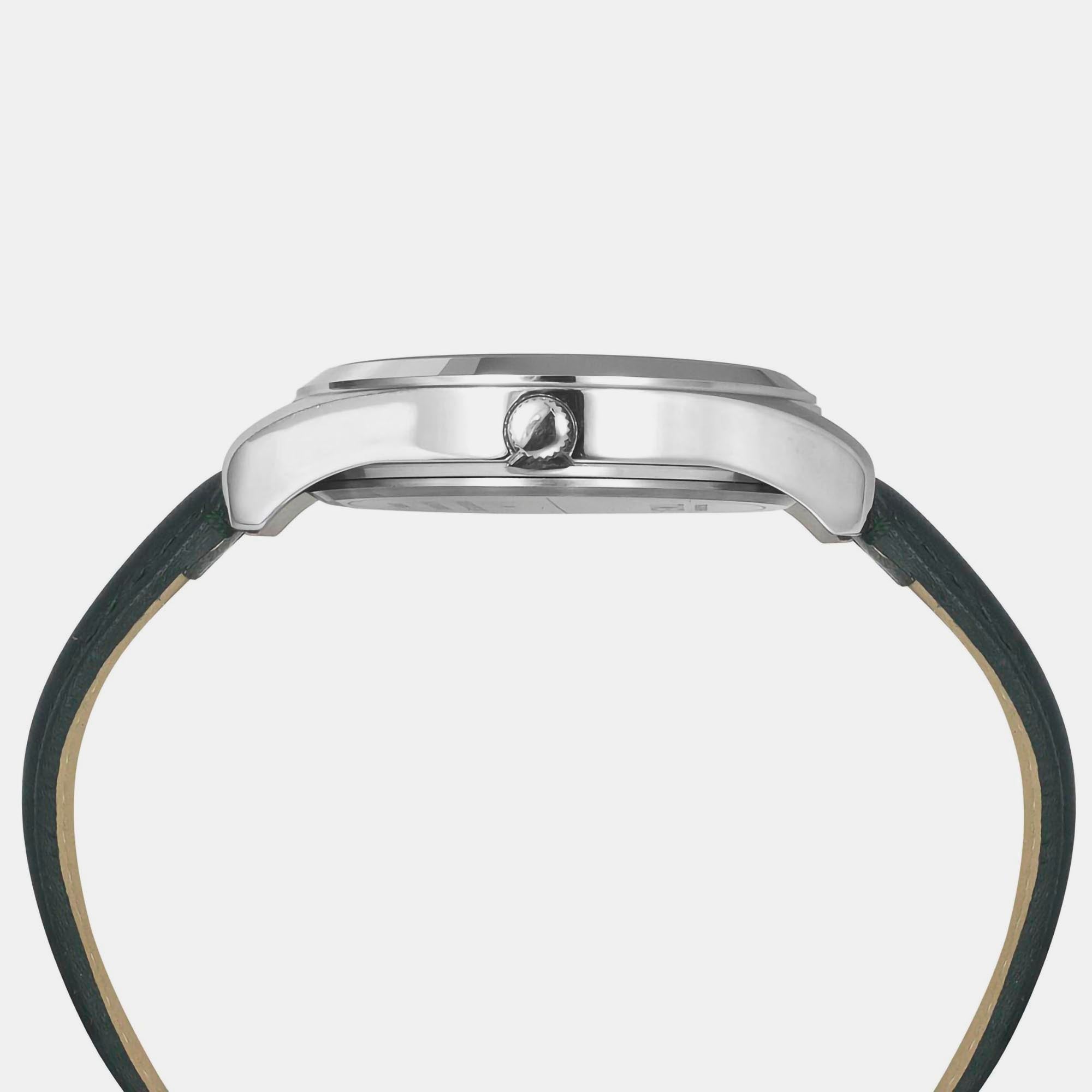 Timex Leather Silver watch