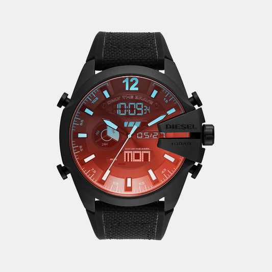 Male Black Analog-Digital Silicone Watch DZ4548