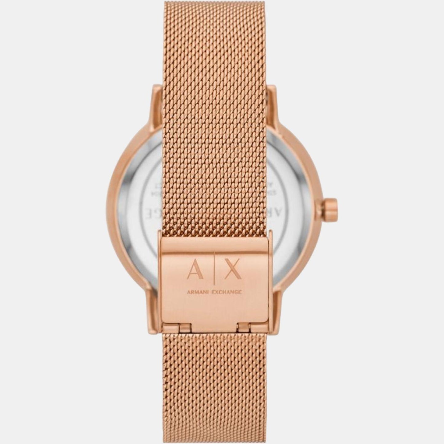 Armani Exchange Three-Hand Date Rose Gold-Tone Stainless Steel Watch