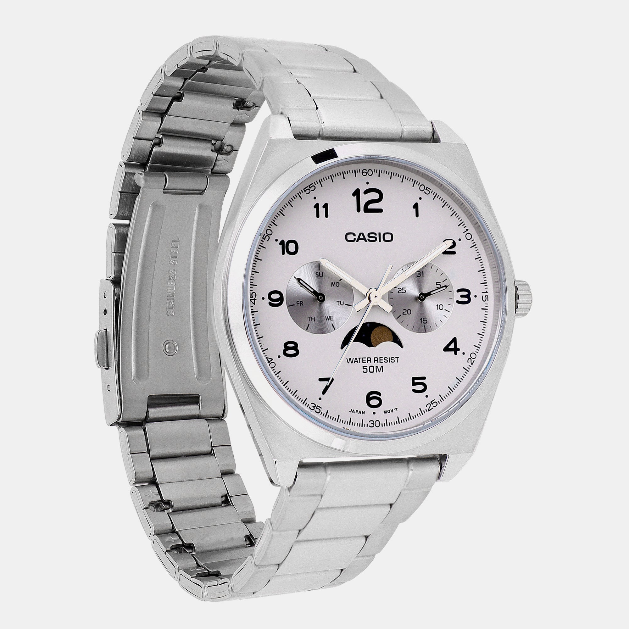 Casio Men Round White watch