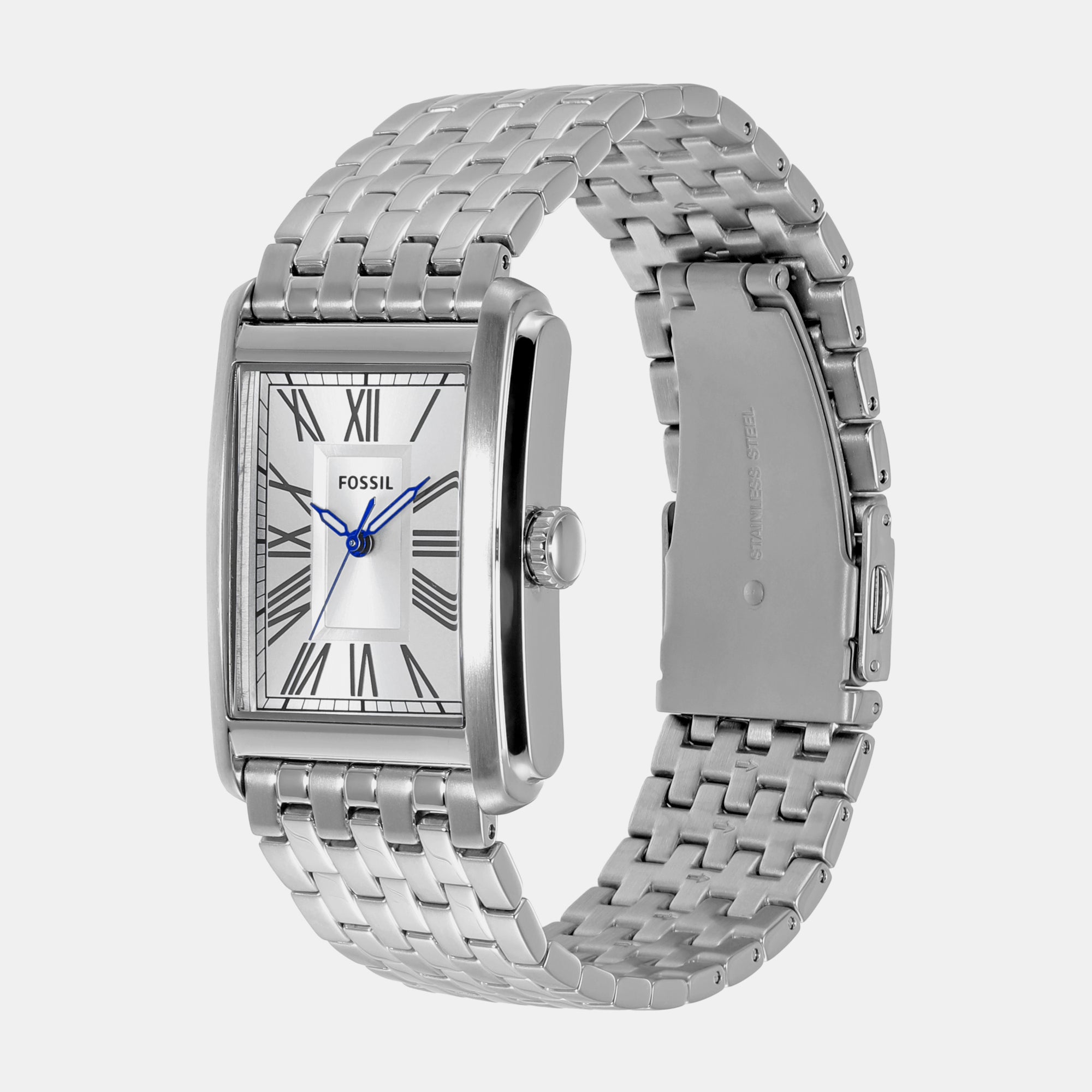 Fossil Men Rectangular Silver watch