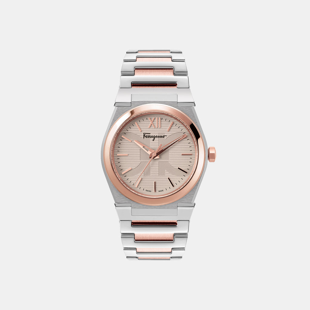Ferragamo Round Beige Analog watch