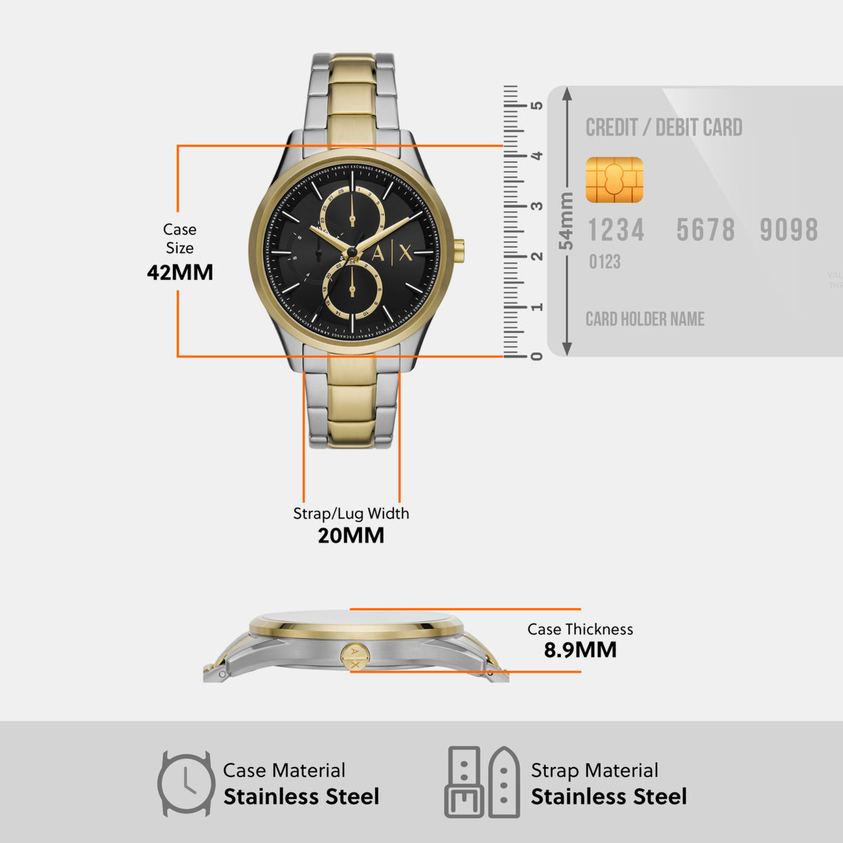 Armani Exchange Stainless Steel Round watch