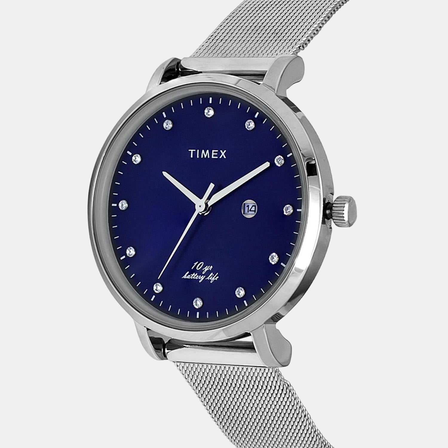 Timex Women Round Blue watch