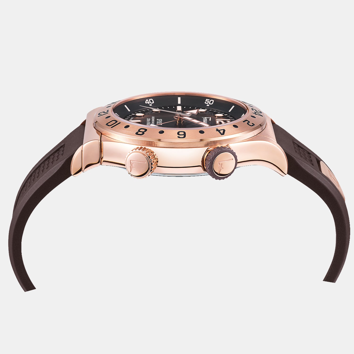 Ferragamo Men Round Black watch