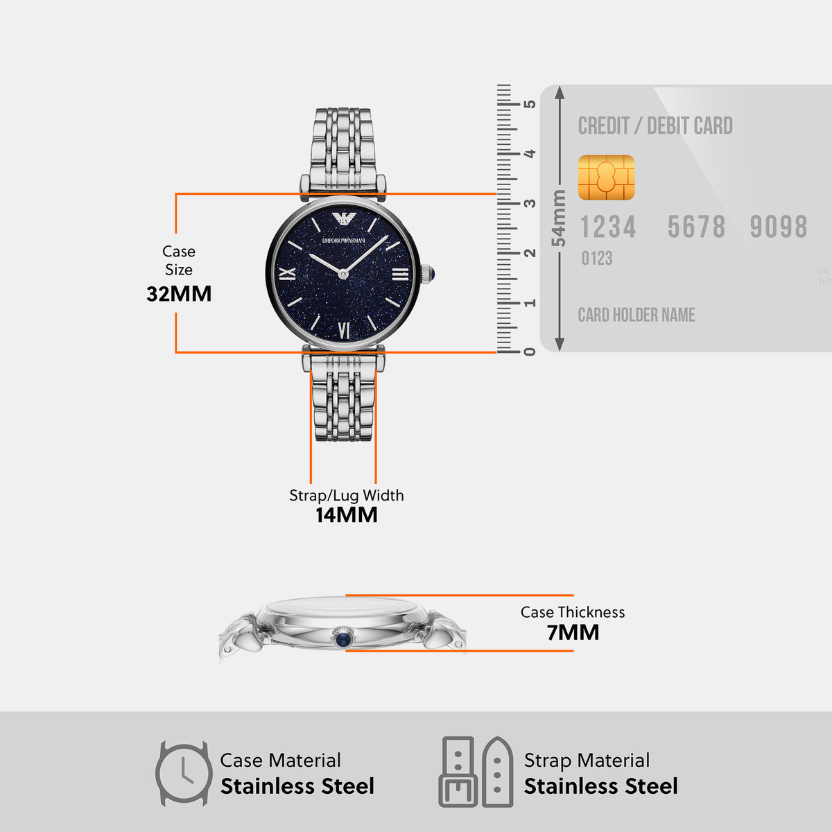 Emporio Armani 30 mm Silver Quartz watch