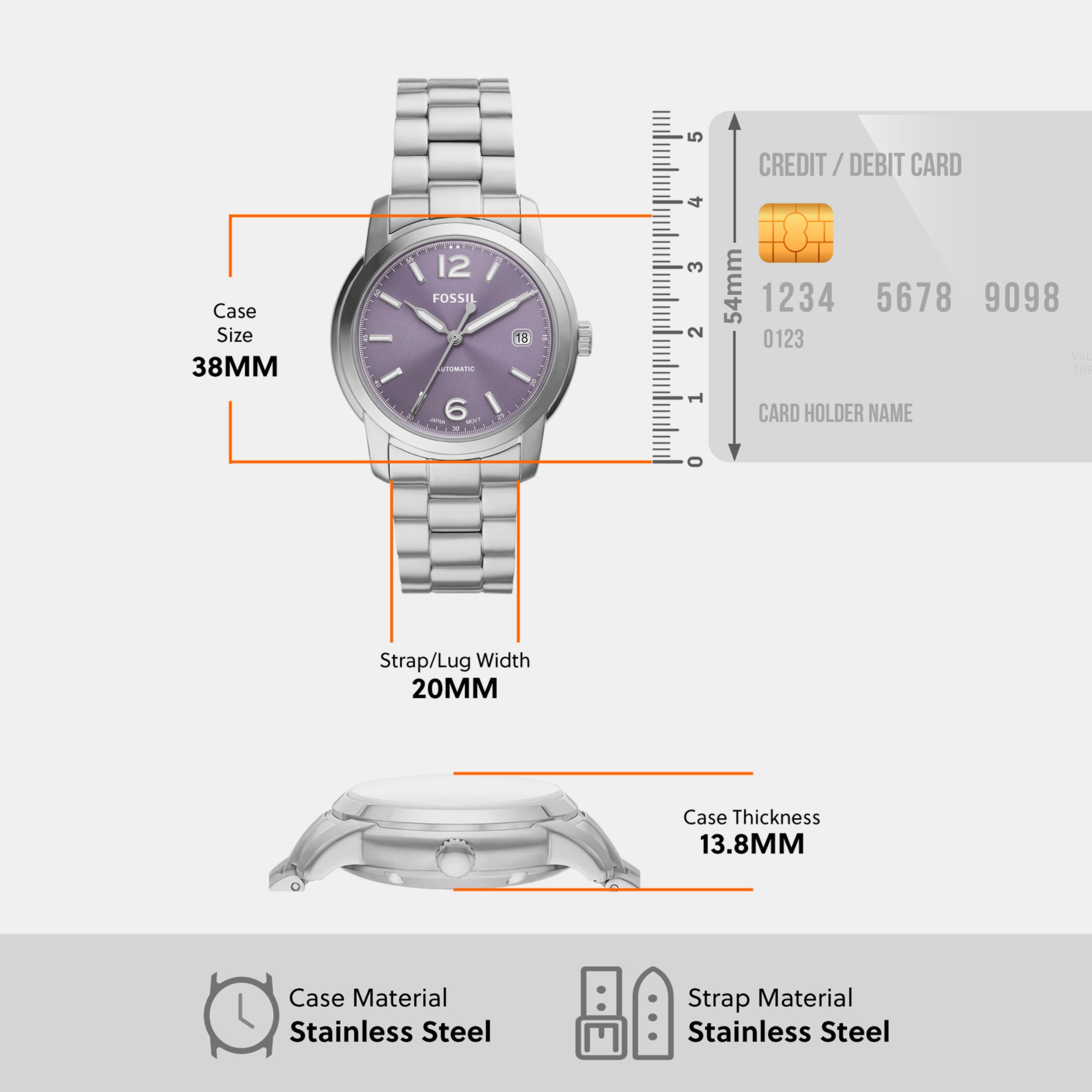 Fossil Stainless Steel Round watch