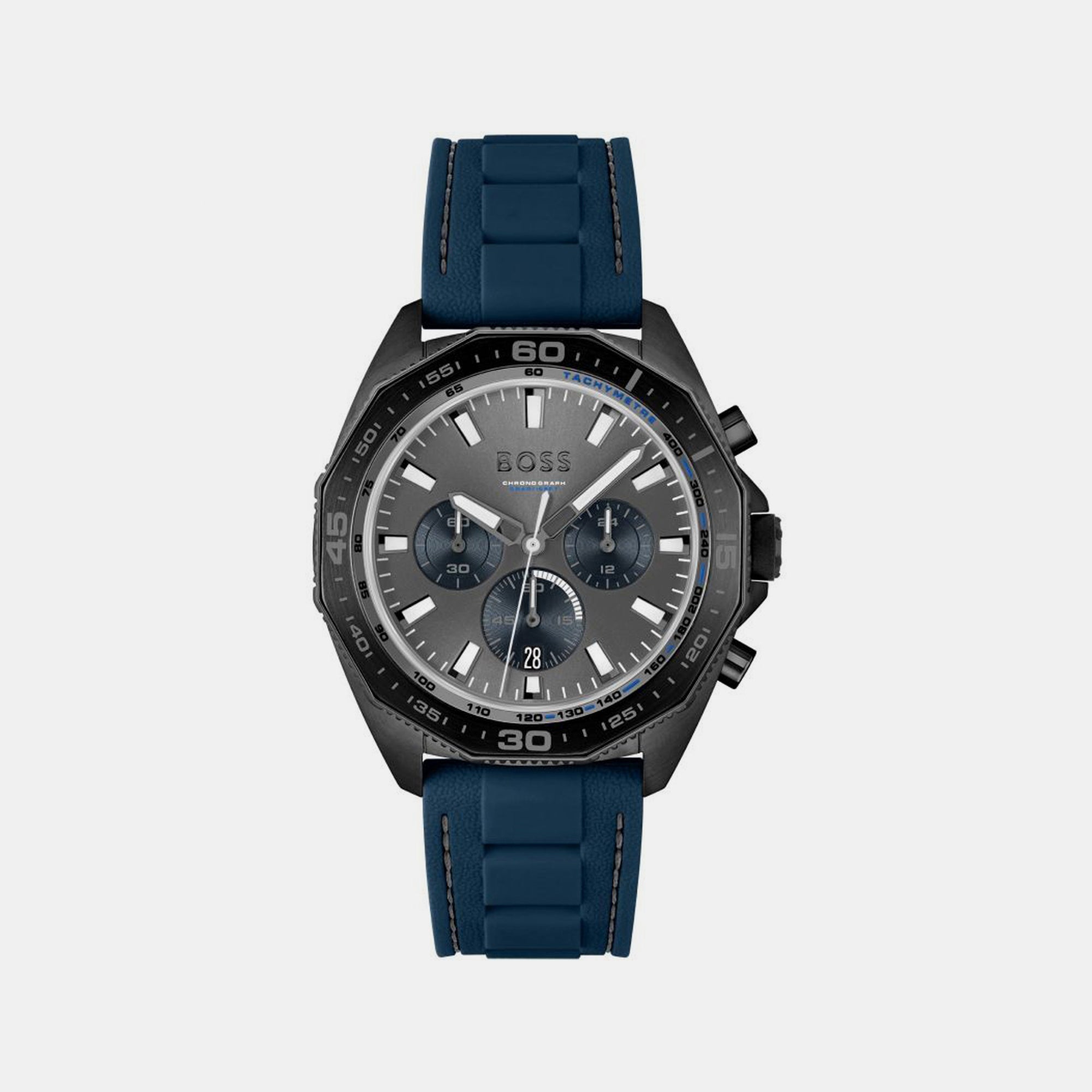 Boss Round Black Chronograph watch