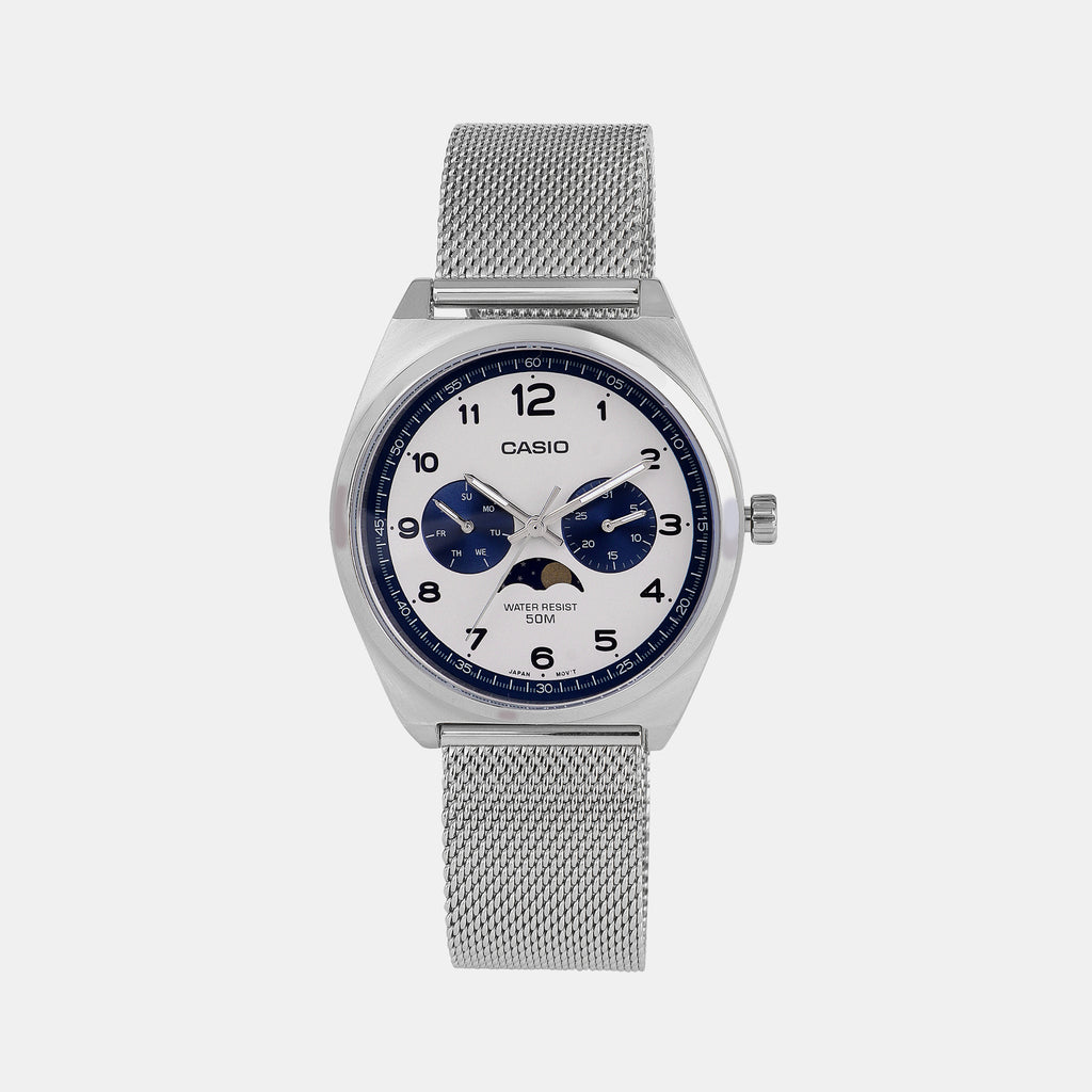 Casio Round White Chronograph watch