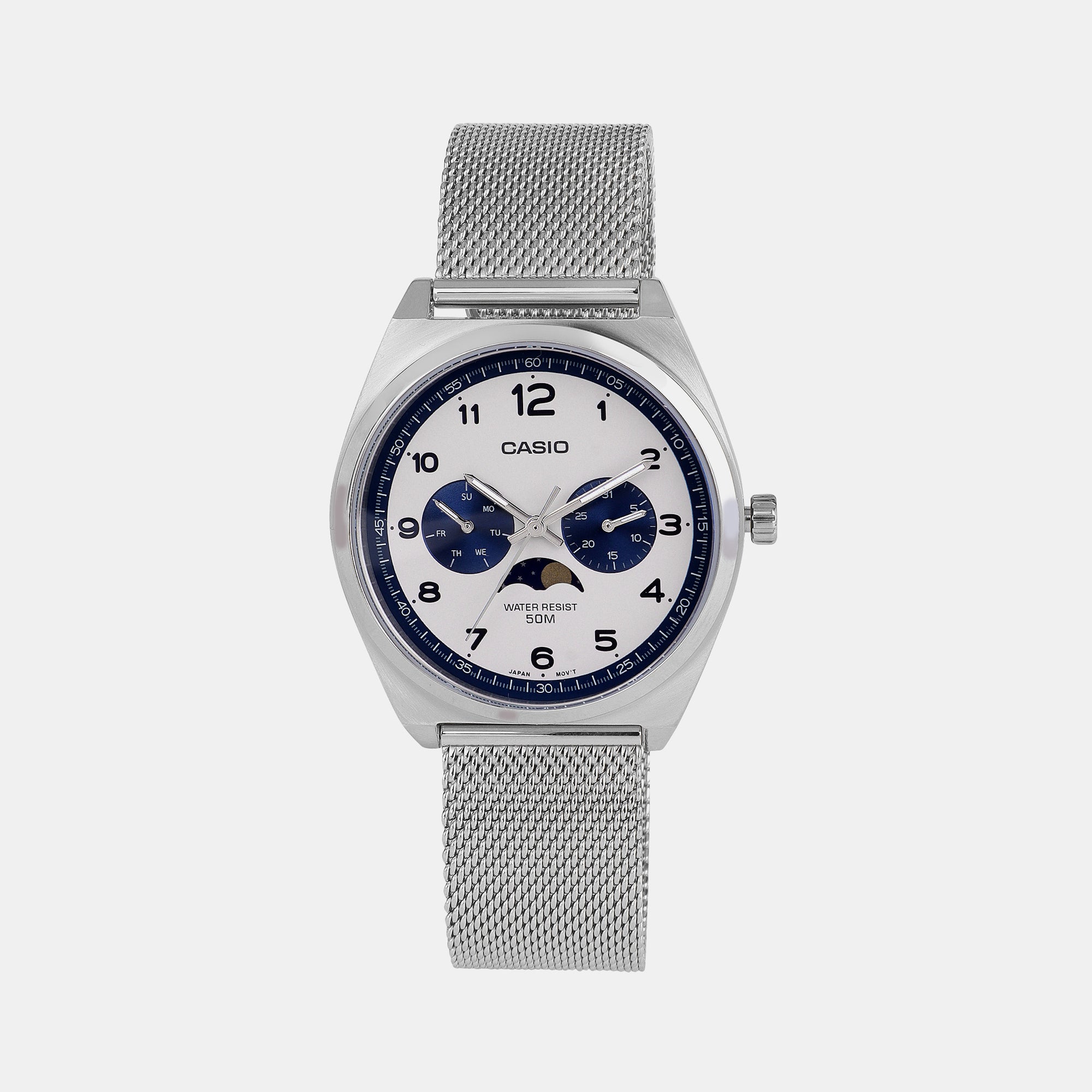 Casio Round White Chronograph watch