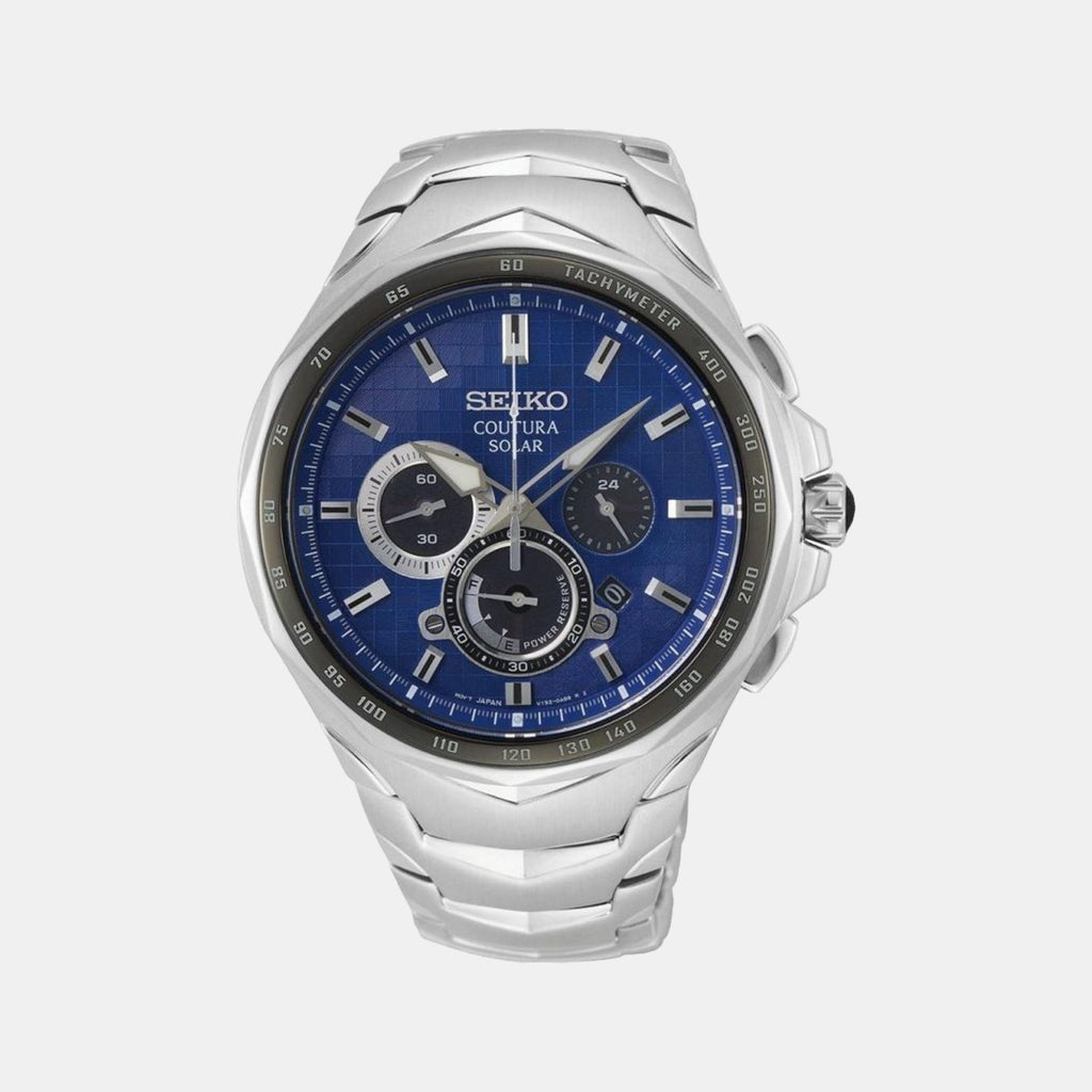 Seiko Round Blue Chronograph watch
