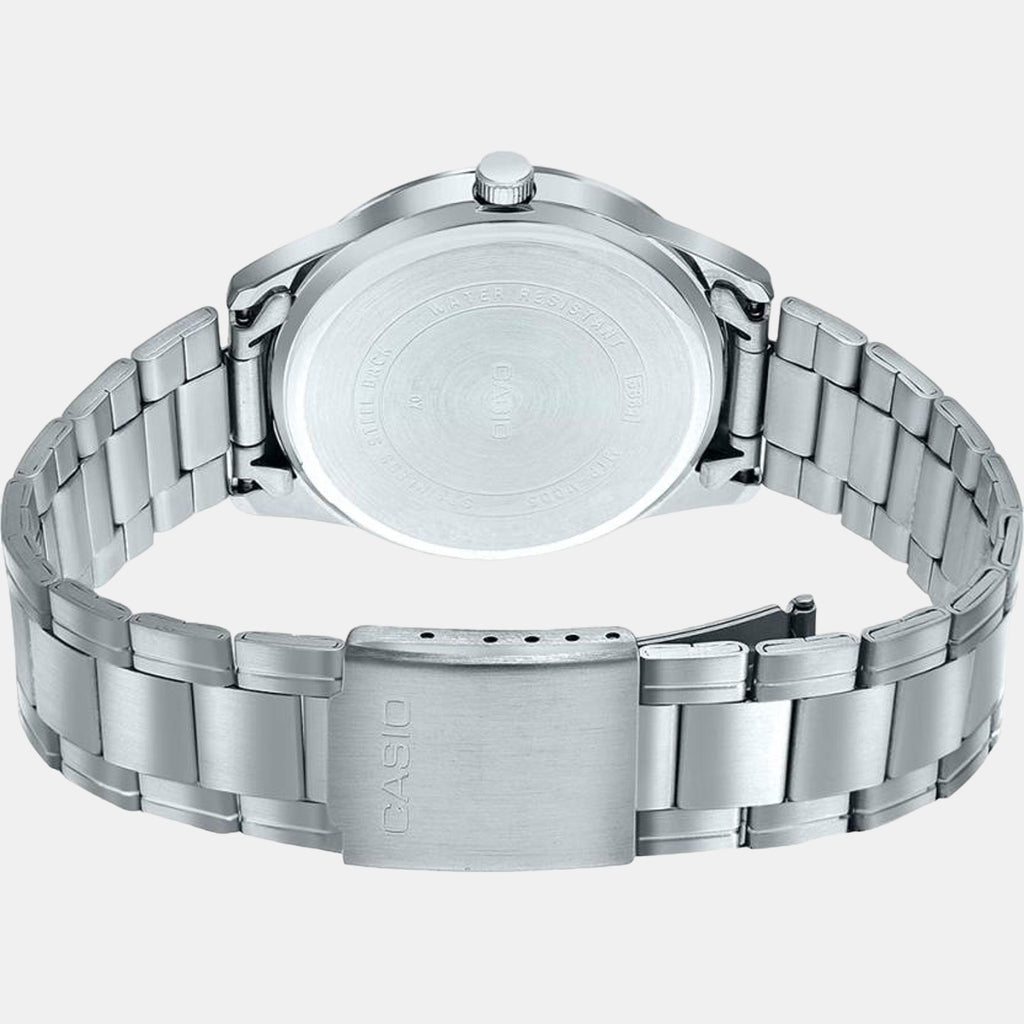 Men Quartz Black Dial Analog Stainless Steel Watch A2028