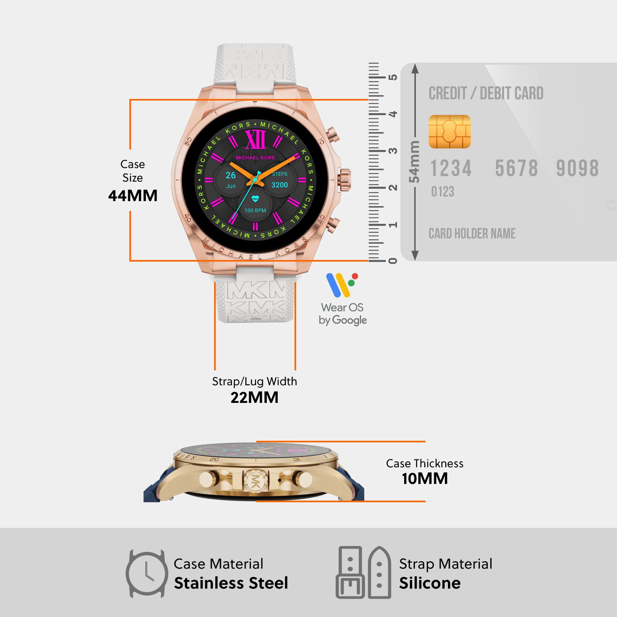 Michael Kors 44 mm White Processor watch