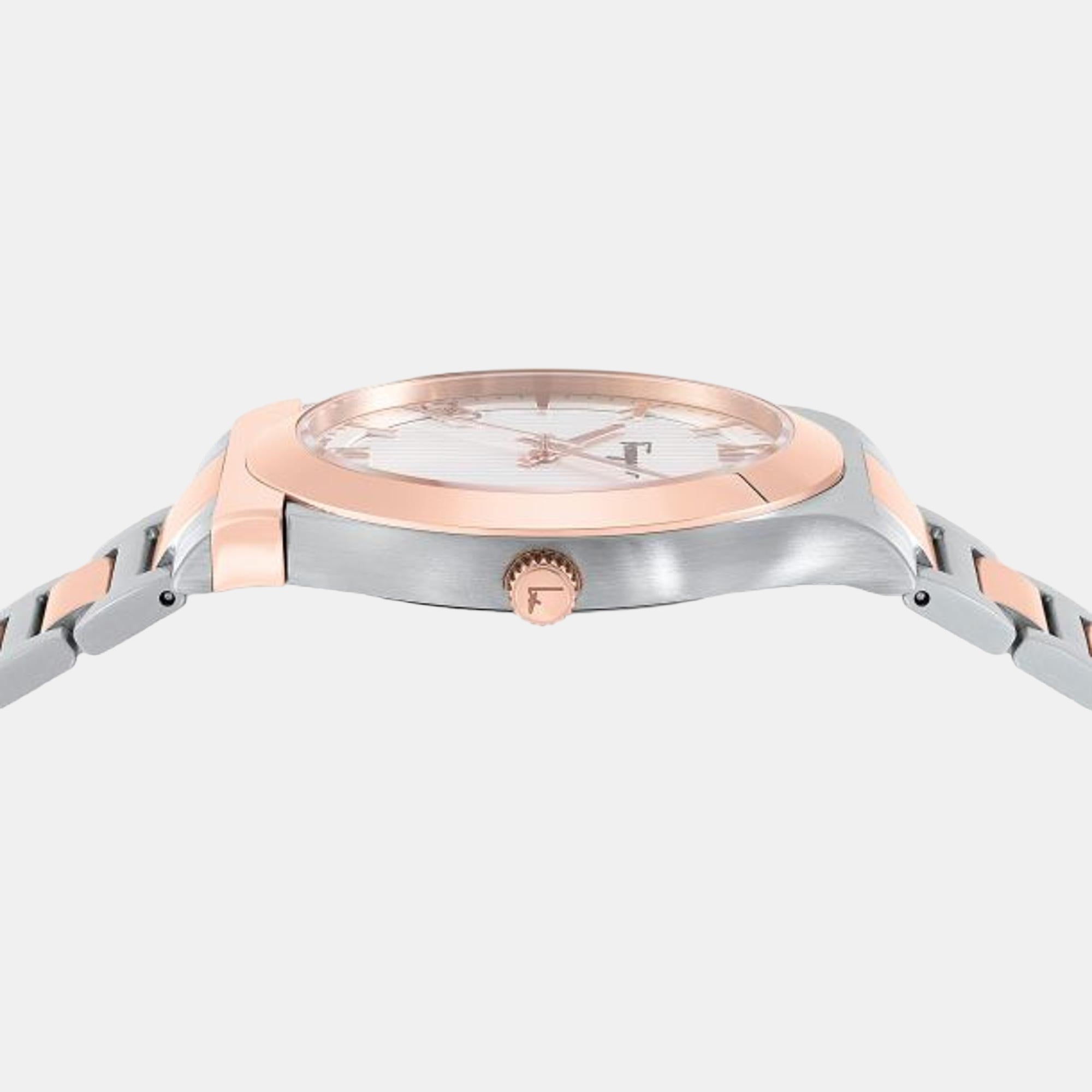 Km-Gancini Gent Men Quartz White Dial Analog Stainless Steel Watch SFKM00523