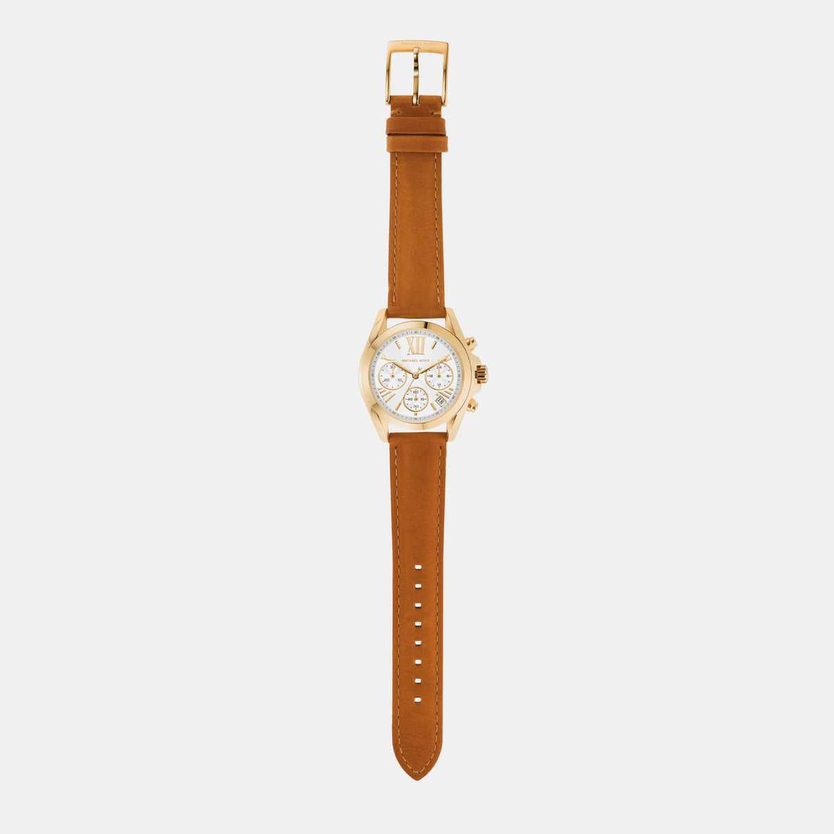 Bradshaw Women Quartz White Dial Chronograph Leather Watch MK2961