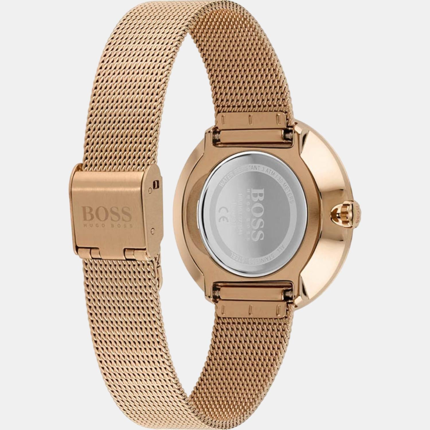 Boss Women Round Rose Gold watch