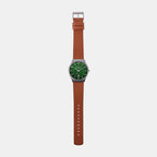 Men Quartz Green Dial Analog Leather Watch SKW6908