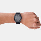 Enticer Men Quartz Grey Dial Analog Fabric Watch A2123