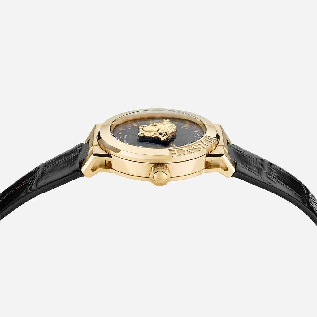 Versace Women Round Black watch
