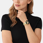 Runway Women Quartz Black Dial Chronograph Stainless Steel Watch MK7328