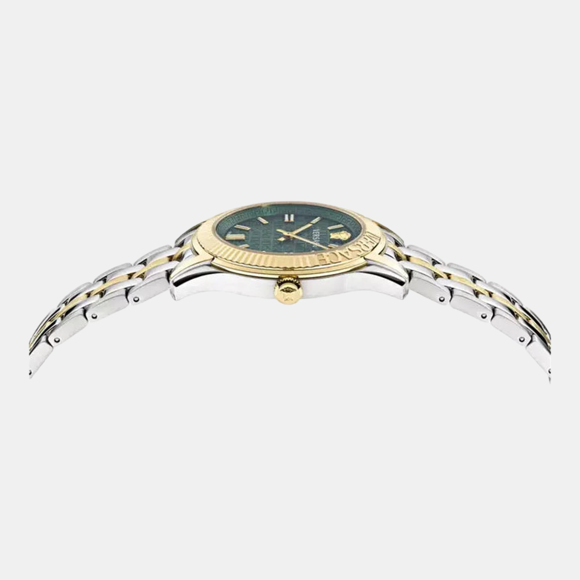 Greca Men Quartz Green Dial Analog Stainless Steel Watch VE6C00423