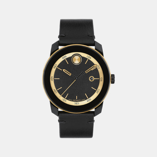 Bold Male Black Analog Leather Watch 3601130