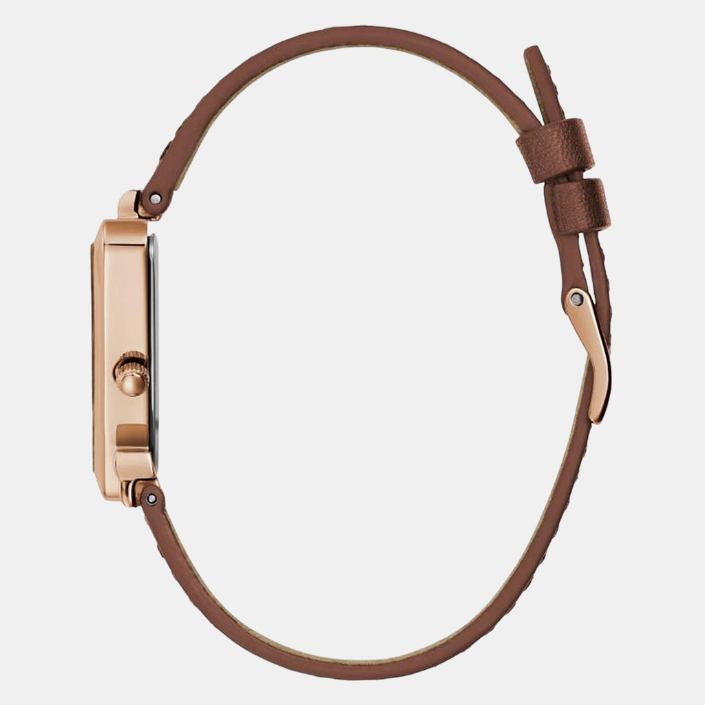 Women Quartz Rose Gold Dial Analog Leather Watch GW0548L2