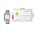 Vintage Unisex Quartz White Dial Analog Stainless Steel Watch AD03