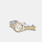 Primeline Daydate Ii Men Quartz White Dial Analog Stainless Steel Watch 981666 47 25 50