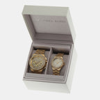 Lennox Men Quartz Gold Dial Chronograph Stainless Steel Watch MK1061SET