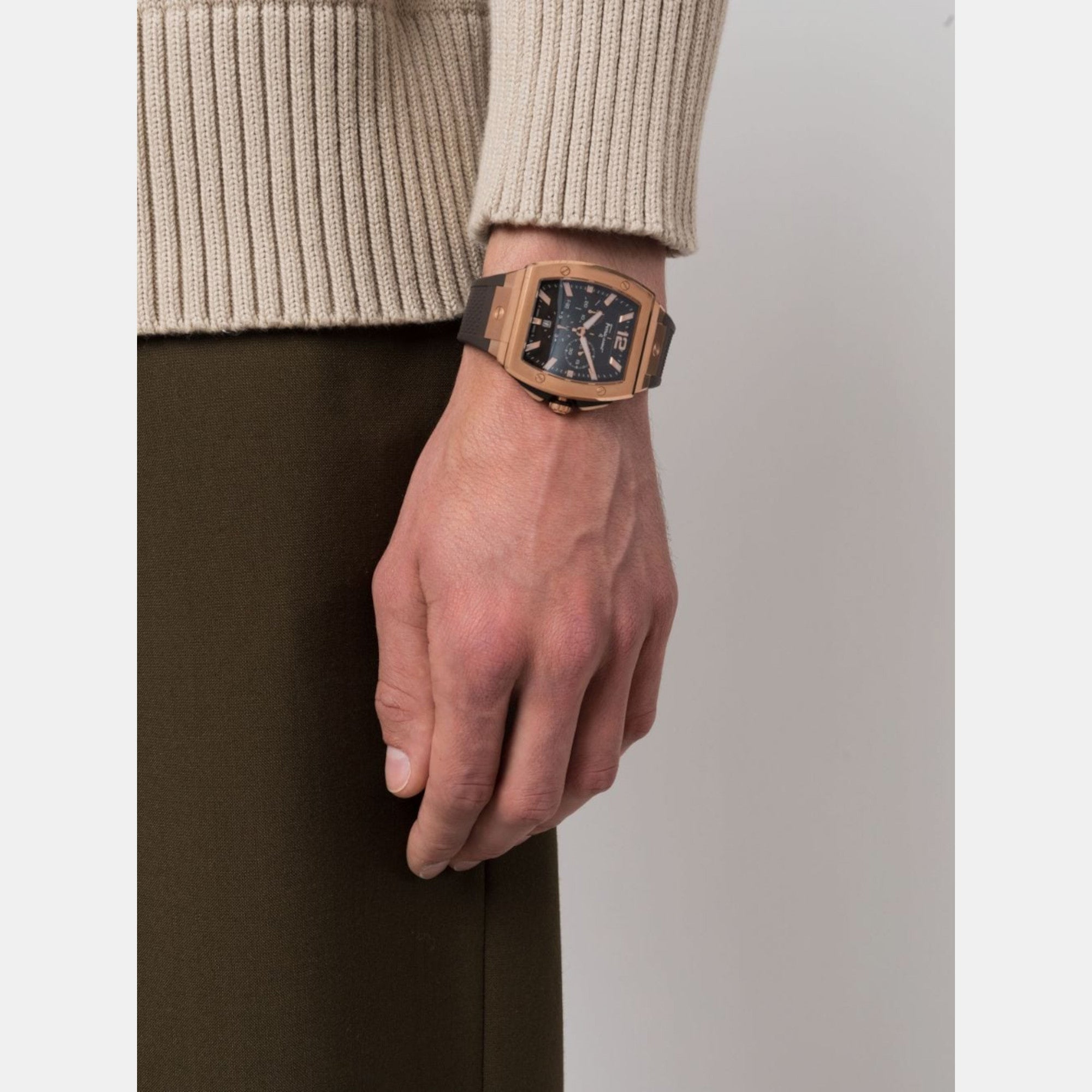 Ferragamo Stainless Steel Tonneau watch