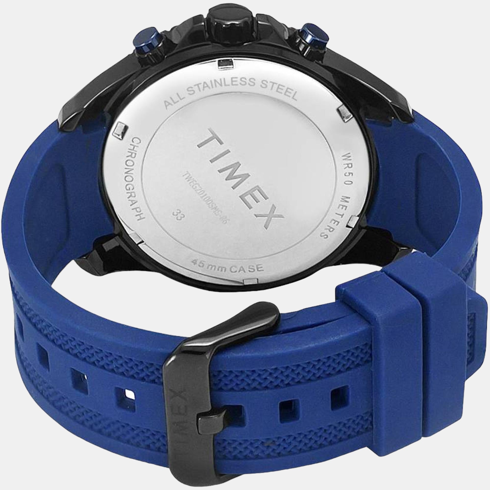 E Class Men Quartz Blue Dial Chronograph Silicone Watch TWEG20100