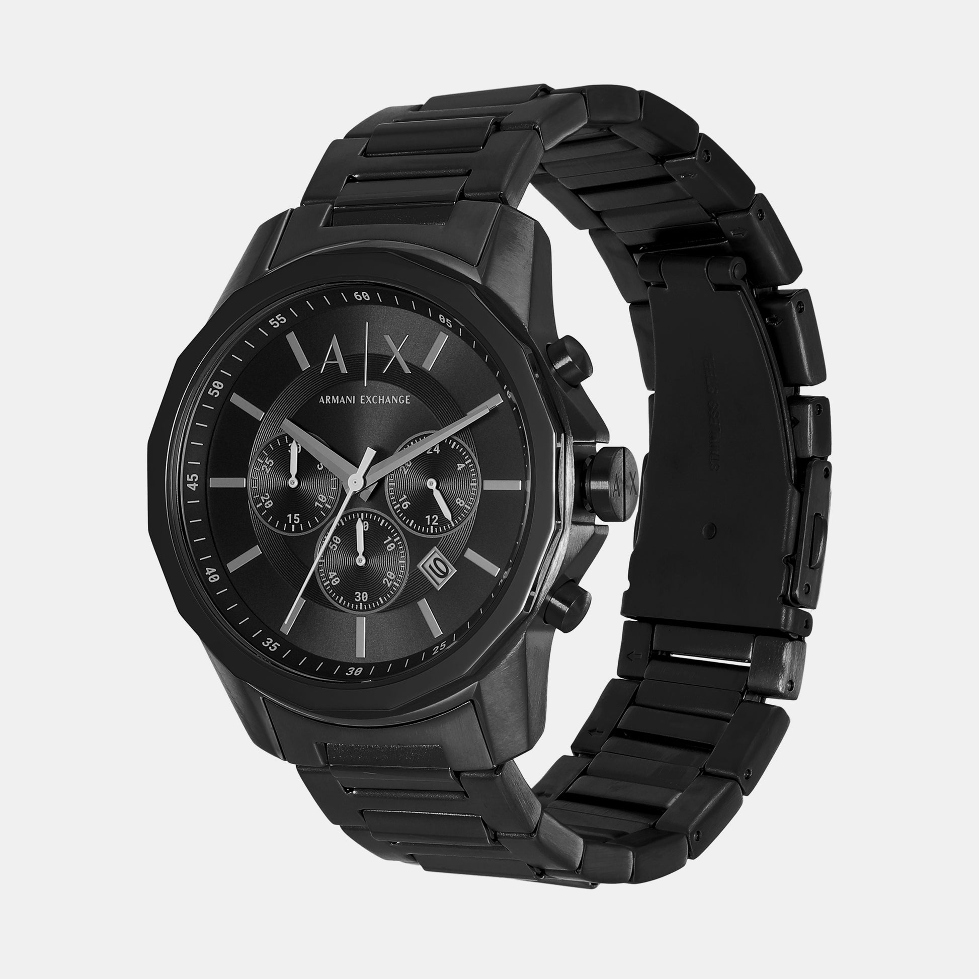 Armani Exchange Banks Men Quartz Black Dial Chronograph Stainless