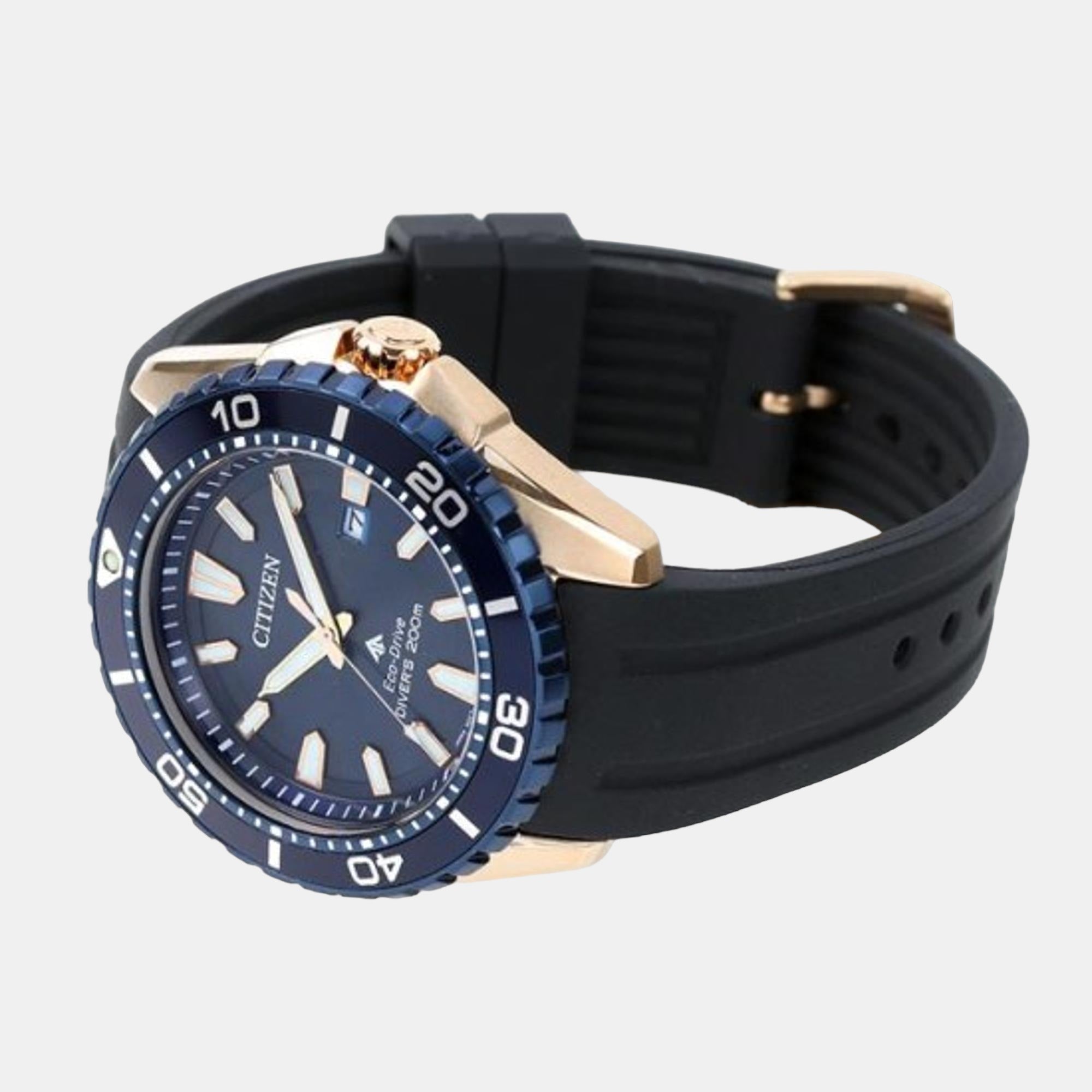 Men Quartz Blue Dial Analog Silicone Watch BN0196-01L