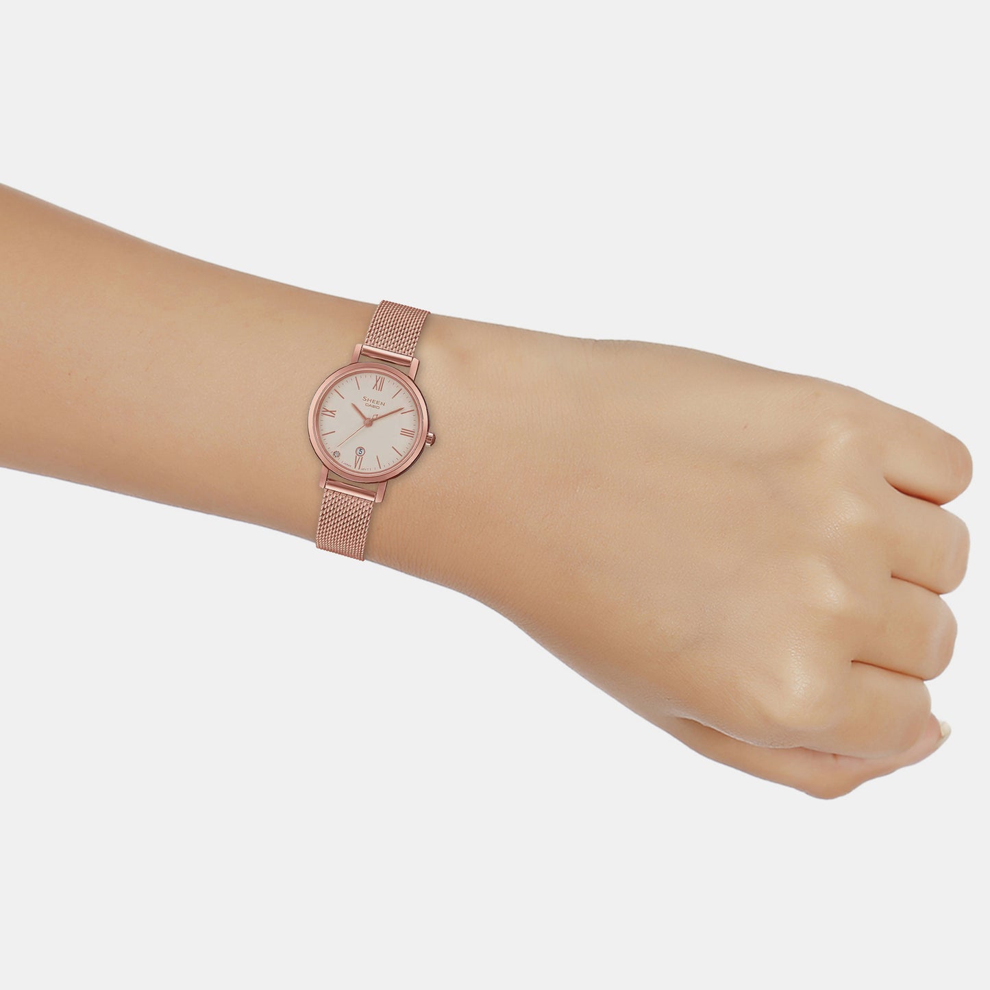 Sheen Pink Female Analog Mesh Watch SX280