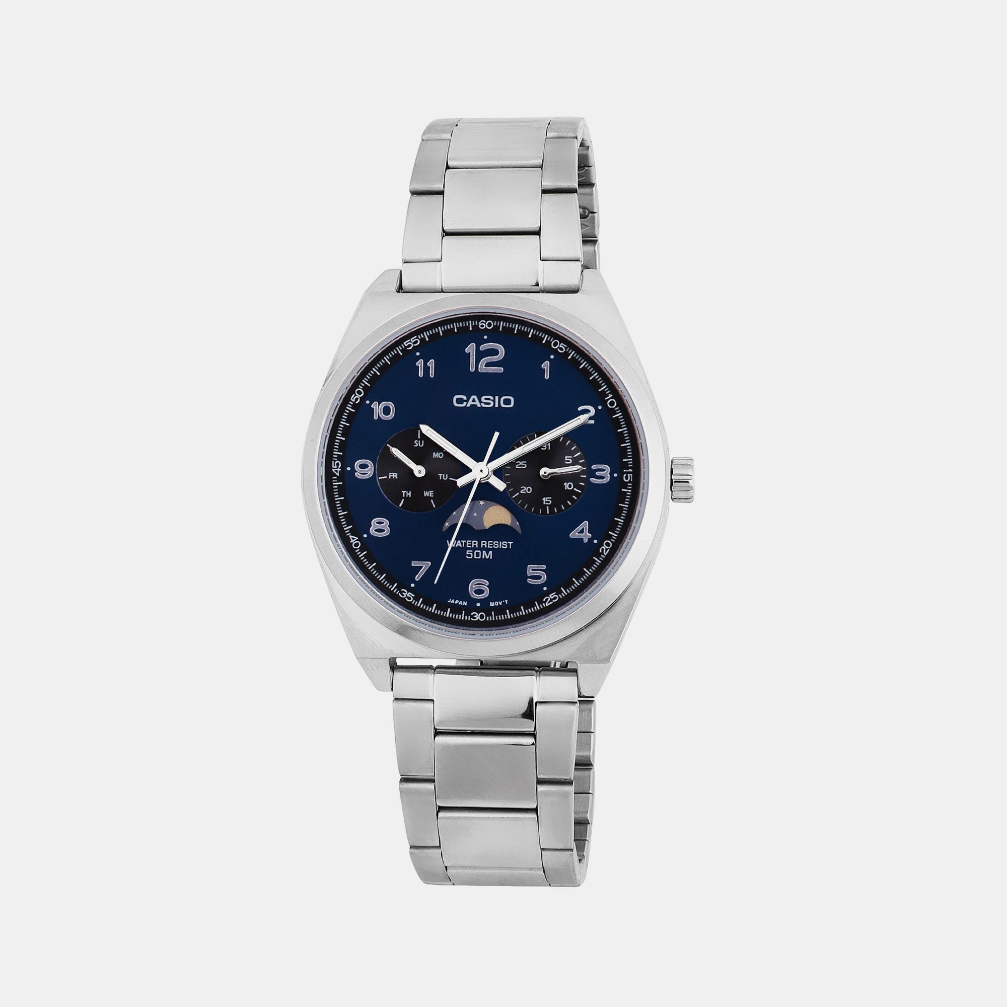 Casio Round Blue Chronograph watch