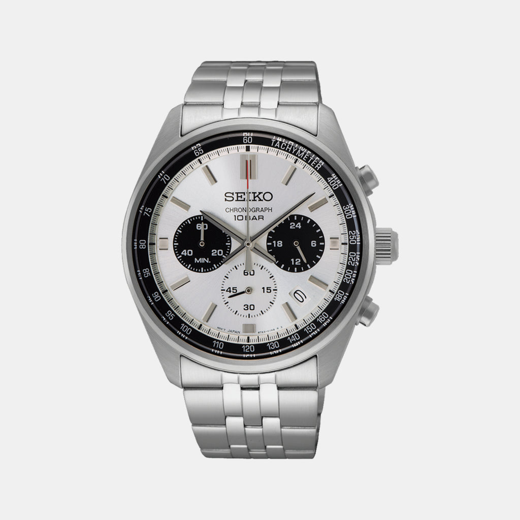 Seiko Round White Chronograph watch
