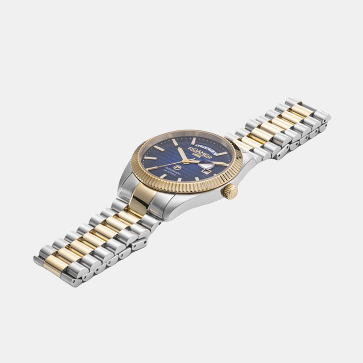 Primeline Daydate Ii Men Automatic Blue Dial Analog Stainless Steel Watch 981666 47 45 50
