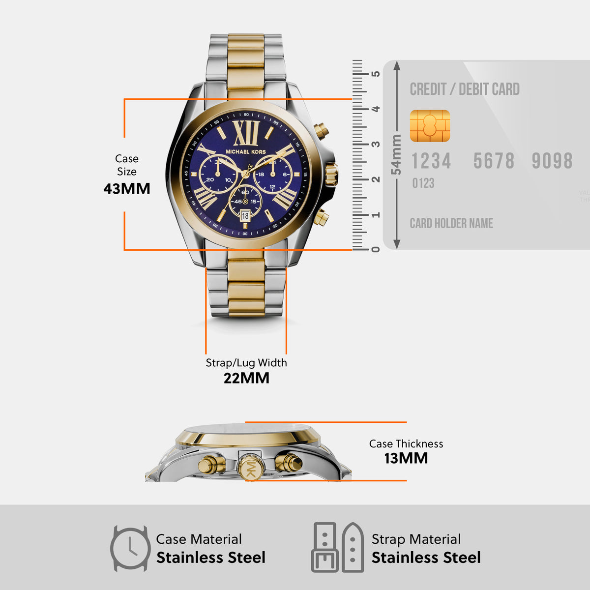 Michael Kors Stainless Steel Blue watch