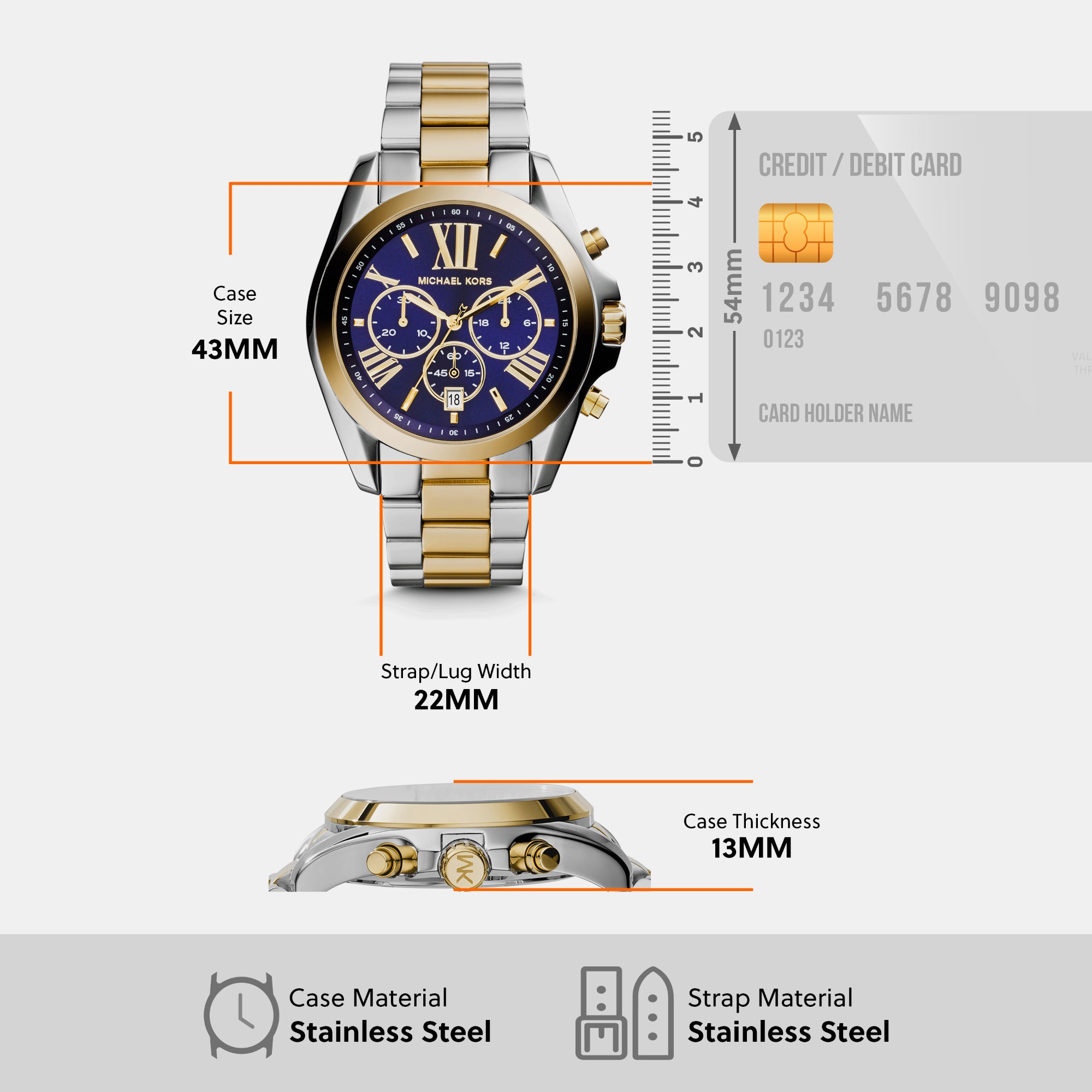 Michael Kors Stainless Steel Blue watch