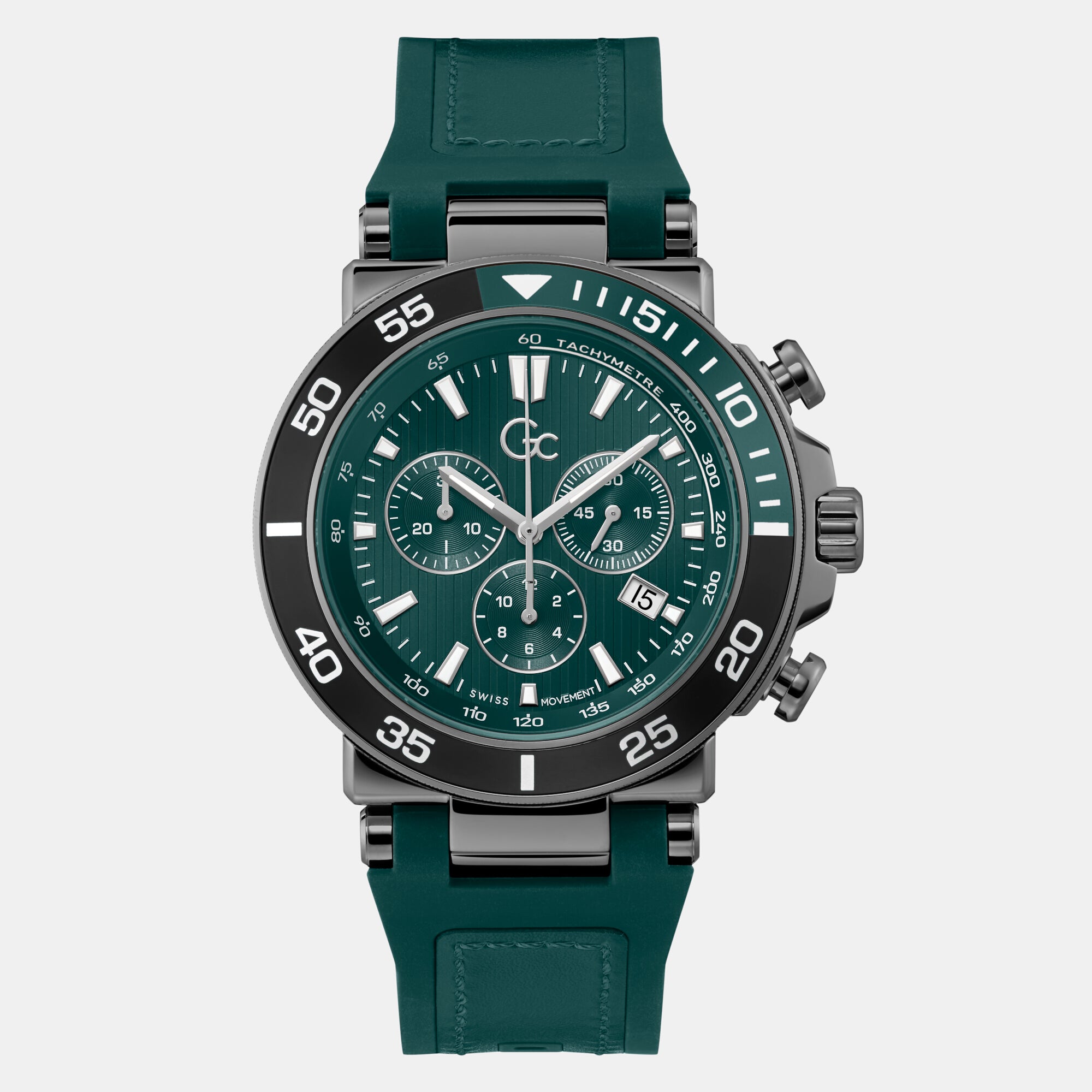 GC Round Green Chronograph watch